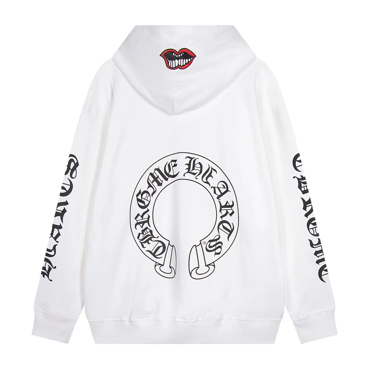 M34—P210 -Chrome Hearts/Chrome Hearts printed sweatshirt cardigan jacket -420 grams of high-density, high-quality wool, soft, delicate and skin-friendly, soft and silky to the touch, warm and skin-friendly -The hardware zipper accessories are all customized and full of details -Colour: black white -Size: S M L XL